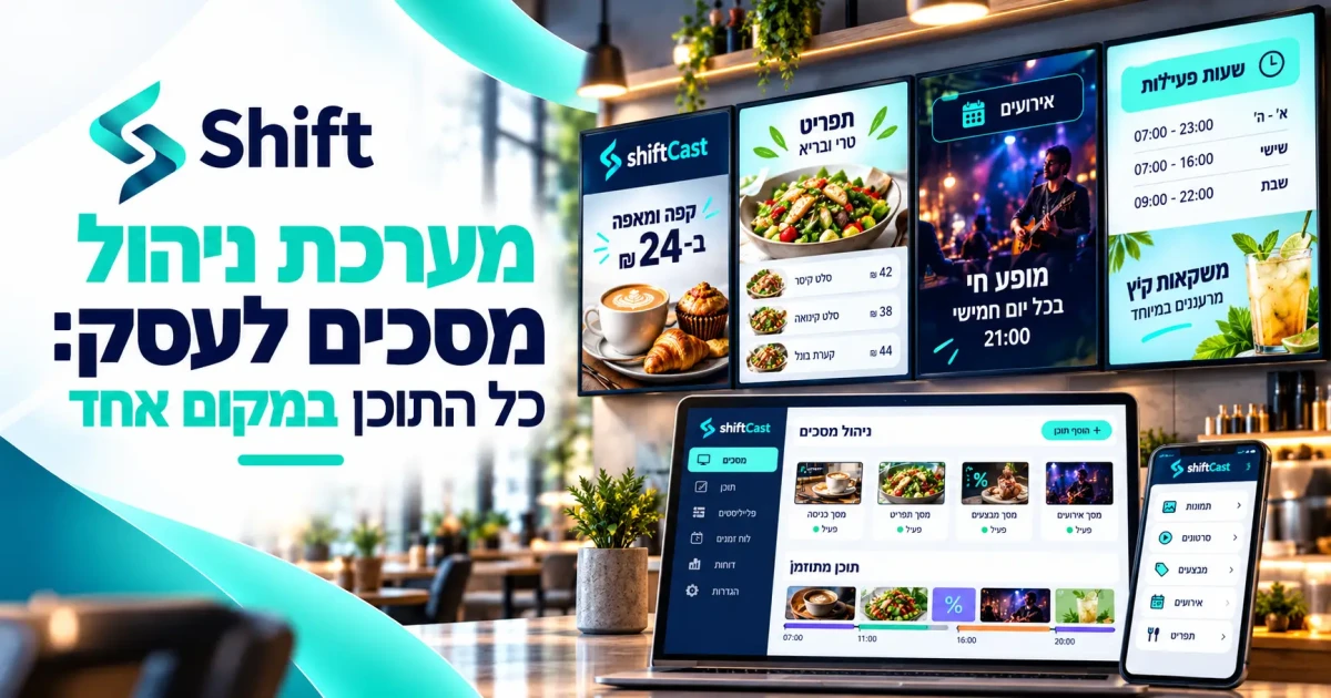 מערכת ניהול מסכים לעסק: כל התוכן במקום אחד