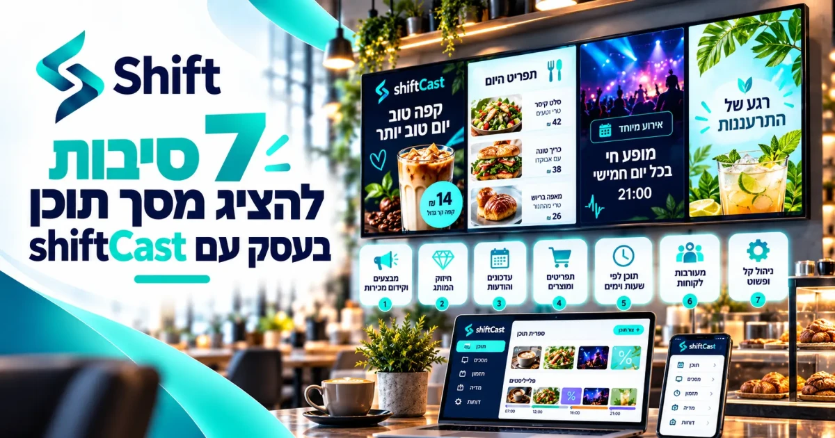 7 סיבות להציג מסך תוכן בעסק עם shiftCast