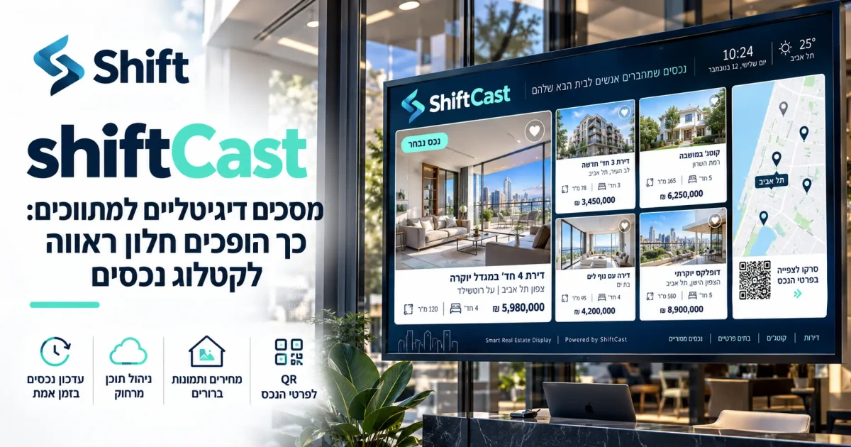 מסכים דיגיטליים למתווכים: כך הופכים חלון ראווה לקטלוג נכסים