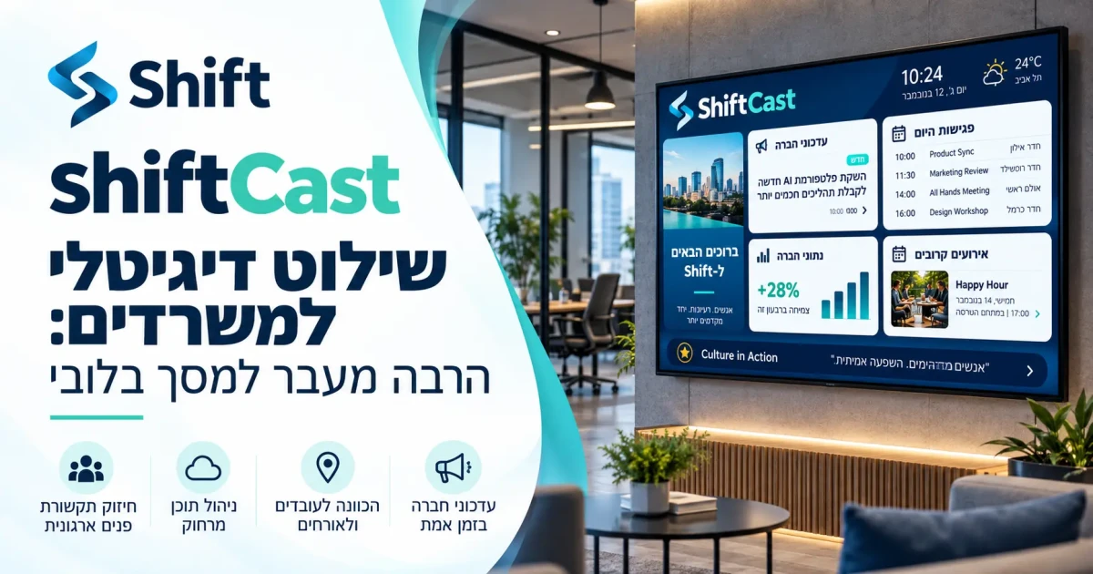 שילוט דיגיטלי למשרדים: הרבה מעבר למסך בלובי