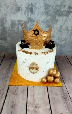 עוגת בר מצווה זהב ומגן דוד