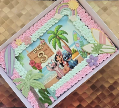 עוגת גן מעוצבת לילו וסטיץ בחוף